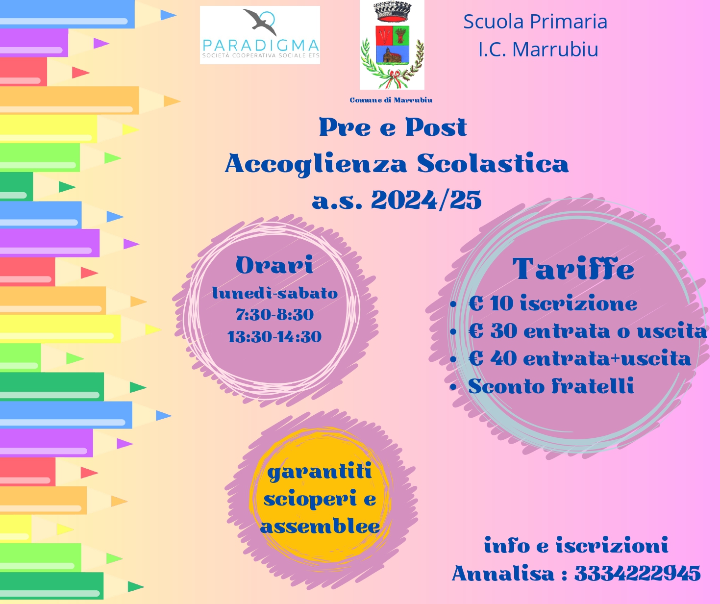 Pre e post accoglienza scolastica a.s. 2024 - 2025