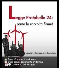 Raccolta firme Legge Pratobello 24 - STOP alla speculazione energetica