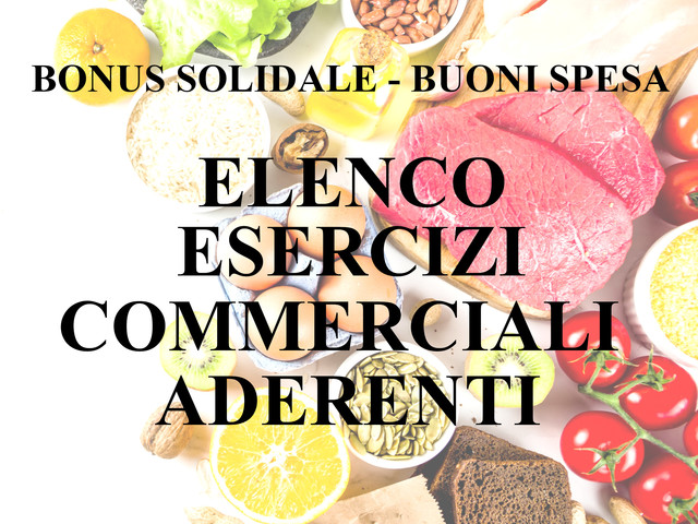 Integrazione elenco esercizi commerciali aderenti al “bonus solidale – buoni spesa”
