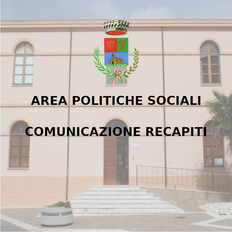 Avviso recapiti area politiche sociali
