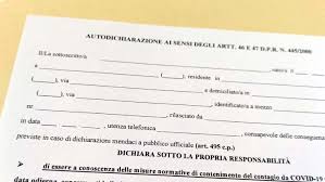 Autodichiarazione natale 