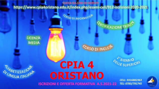 C.P.I.A.4 ORISTANO - ISCRIZIONI A.S. 2021/2022