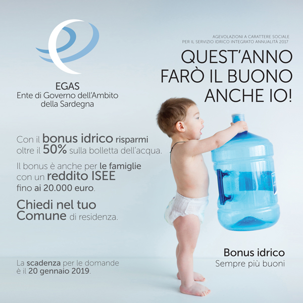 Scadenza per la presentazione delle domande per la concessione del “Bonus idrico”.